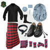 Robertson Red Tartan Outfit Set – Complete Scottish Kilt Dress for Men with Accessories