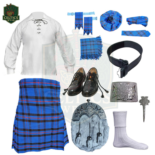 Elliot Modern Tartan Full Highland Dress Set – 9-Piece Traditional Scottish Outfit for Men