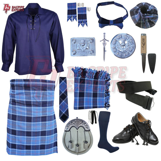 U.S. Navy Tartan Complete Highland Dress Set – Full Scottish Kilt Outfit with Accessories