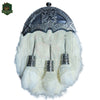 Lion Trumpet Chrome White Fur Sporran – Majestic Highland Dress Accessory - celticswear