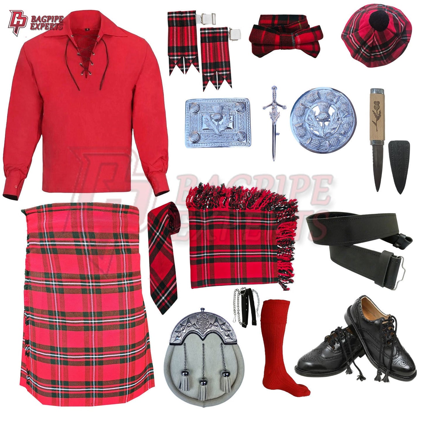 MacGregor Tartan Highland Dress Set | Full Kilt Outfit with Accessories – Bagpipe Experts