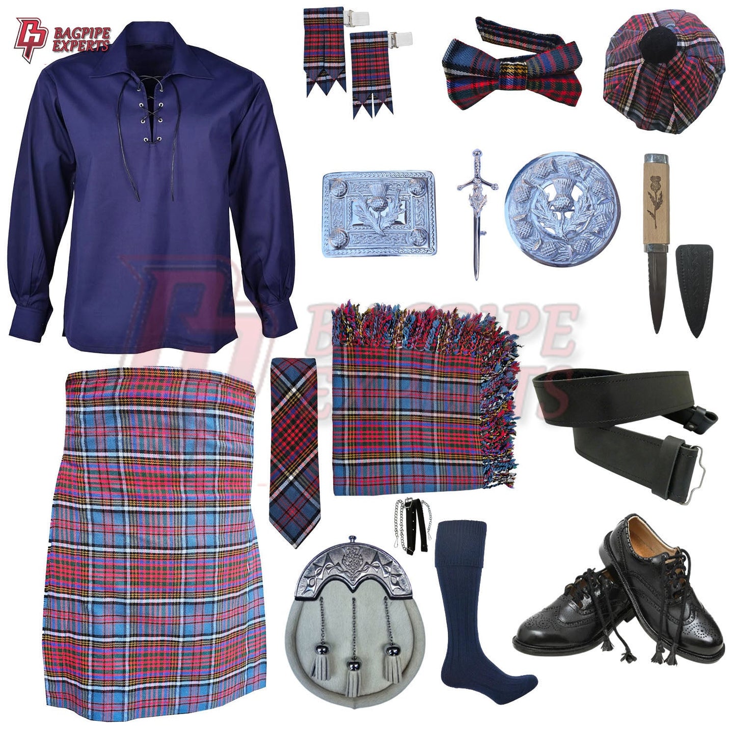 Anderson Modern Tartan Complete Highland Dress Set – Full Scottish Kilt Outfit