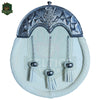 White Fur Dress Sporran with Rampant Chrome Cantle – Regal Highland Accessory for Kilt Attire - celticswear