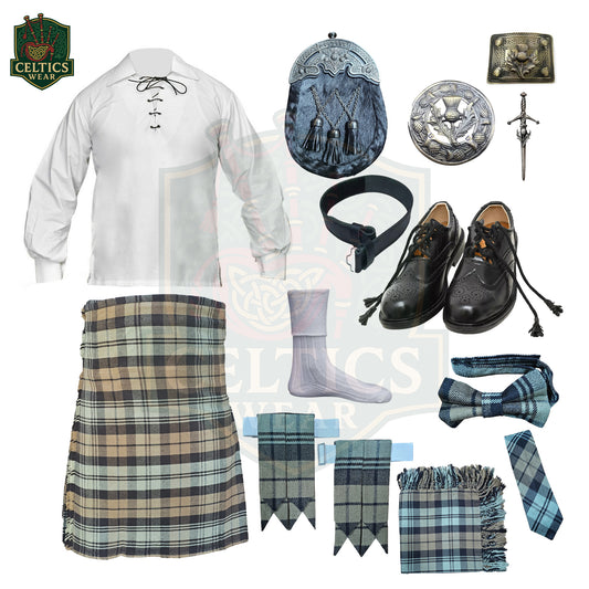 Black Watch Weather Full Highland Dress Set for Men – Complete Scottish Outfit with Kilt, Sporran, Accessories & More