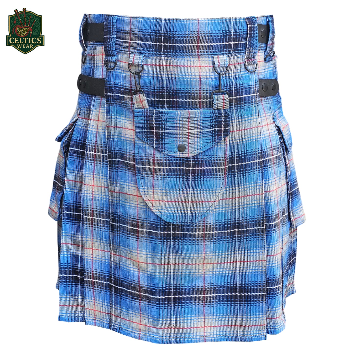 Blue Tartan Utility Kilt – Traditional Style Meets Modern Utility