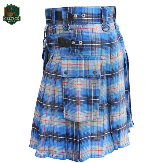 Blue Tartan Utility Kilt – Traditional Style Meets Modern Utility