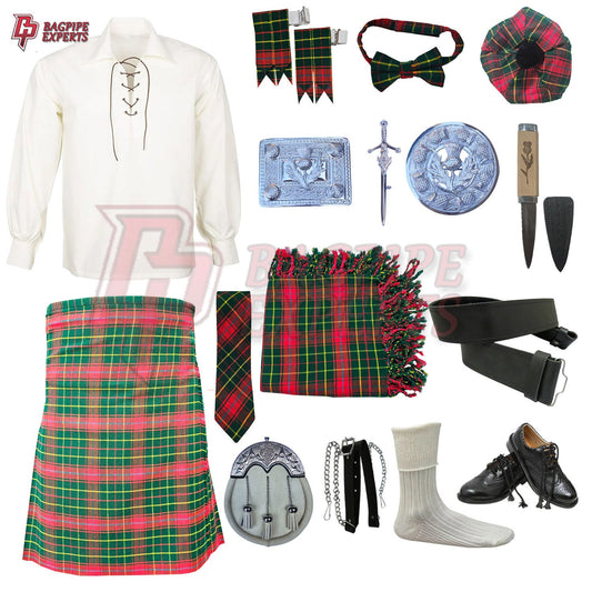 Burnett Modern Tartan Complete Highland Dress Set – Full Scottish Kilt Outfit with Accessories