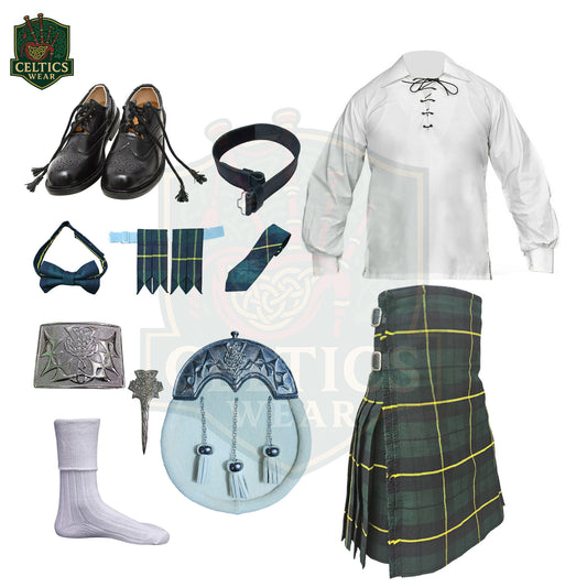 Hunting Wallace Tartan Full Scottish Outfit – Highland Dress Set for Men