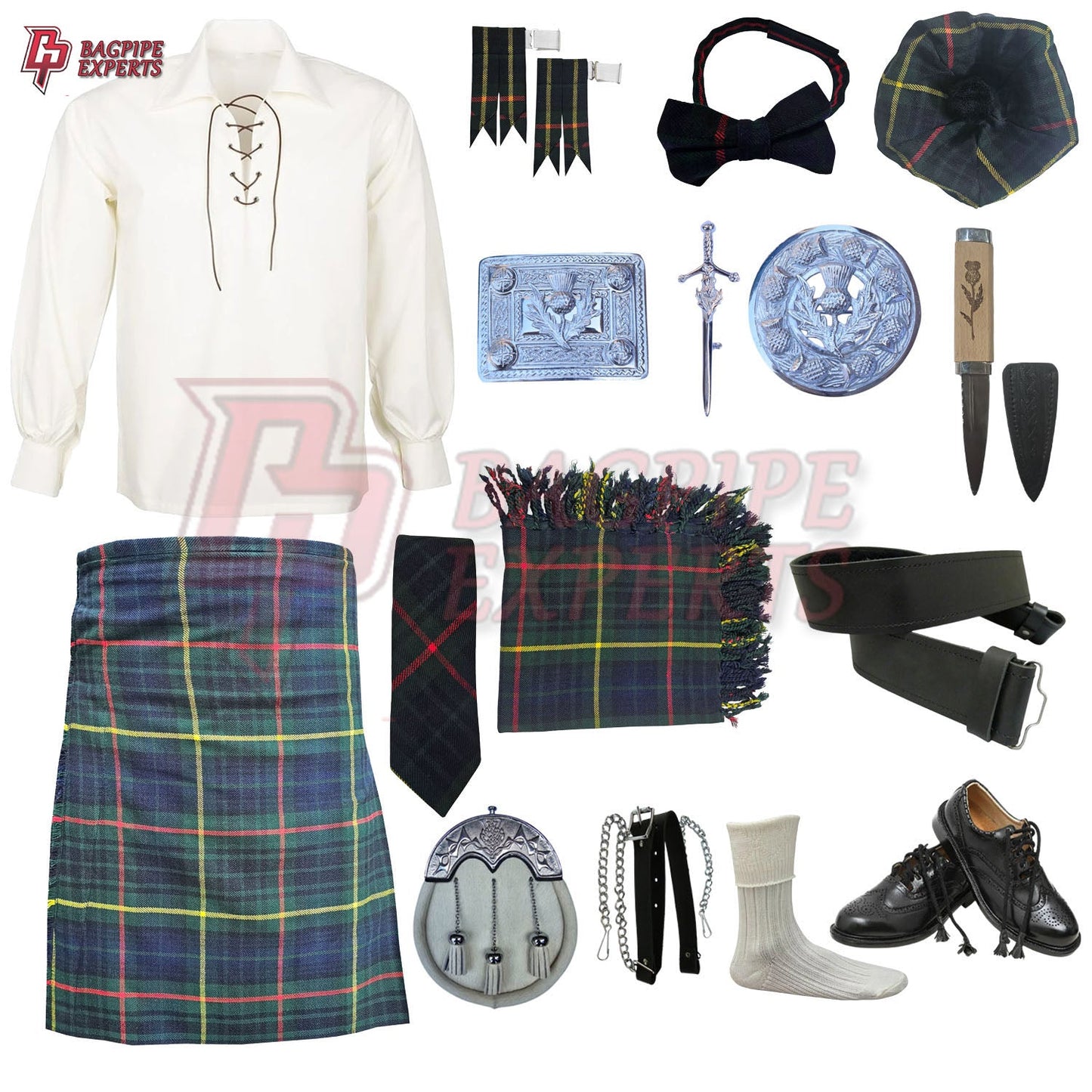 Hunting Stewart Tartan Kilt Outfit | Complete Highland Dress Set – Bagpipe Experts