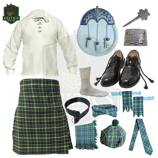 US Army Tartan Full Kilt Outfit – Complete Highland Dress Bundle