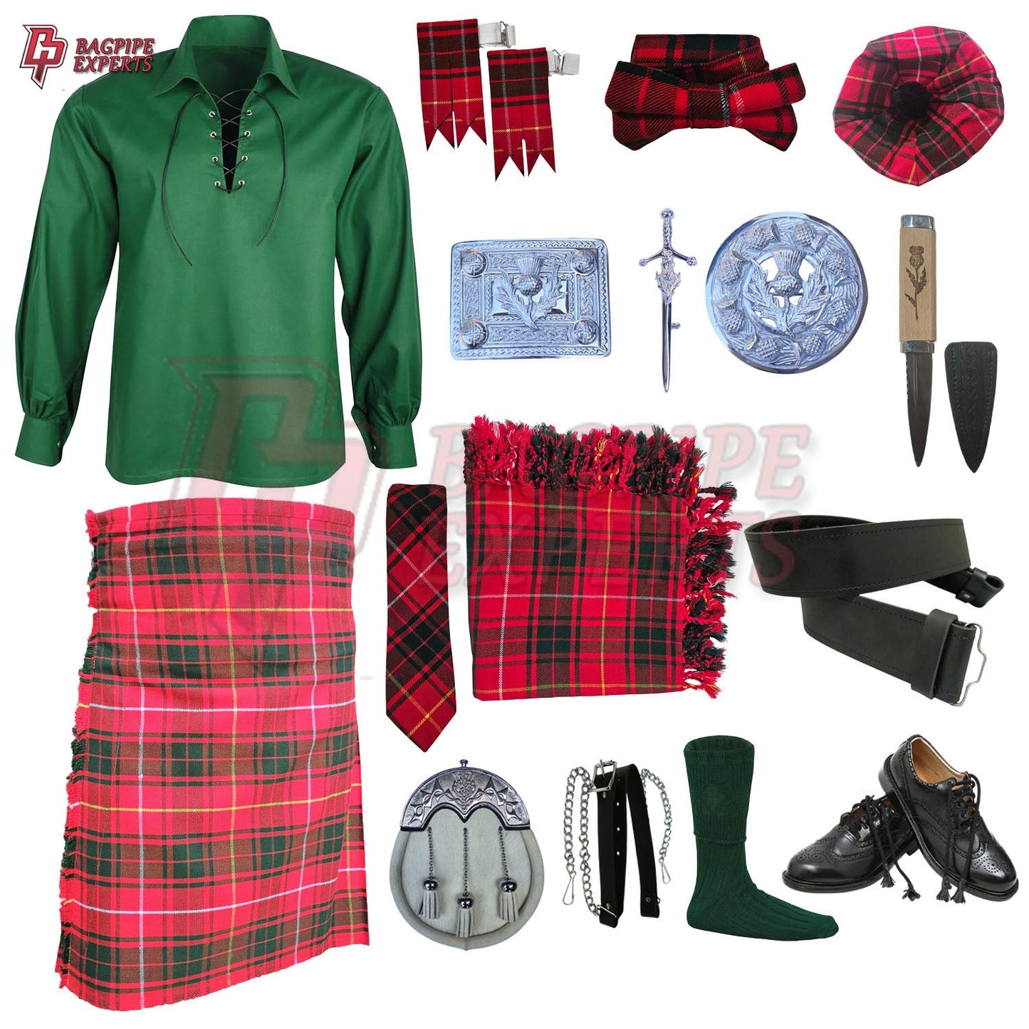 Bruce Modern Tartan Complete Highland Dress Set – Full Kilt Outfit with Accessories