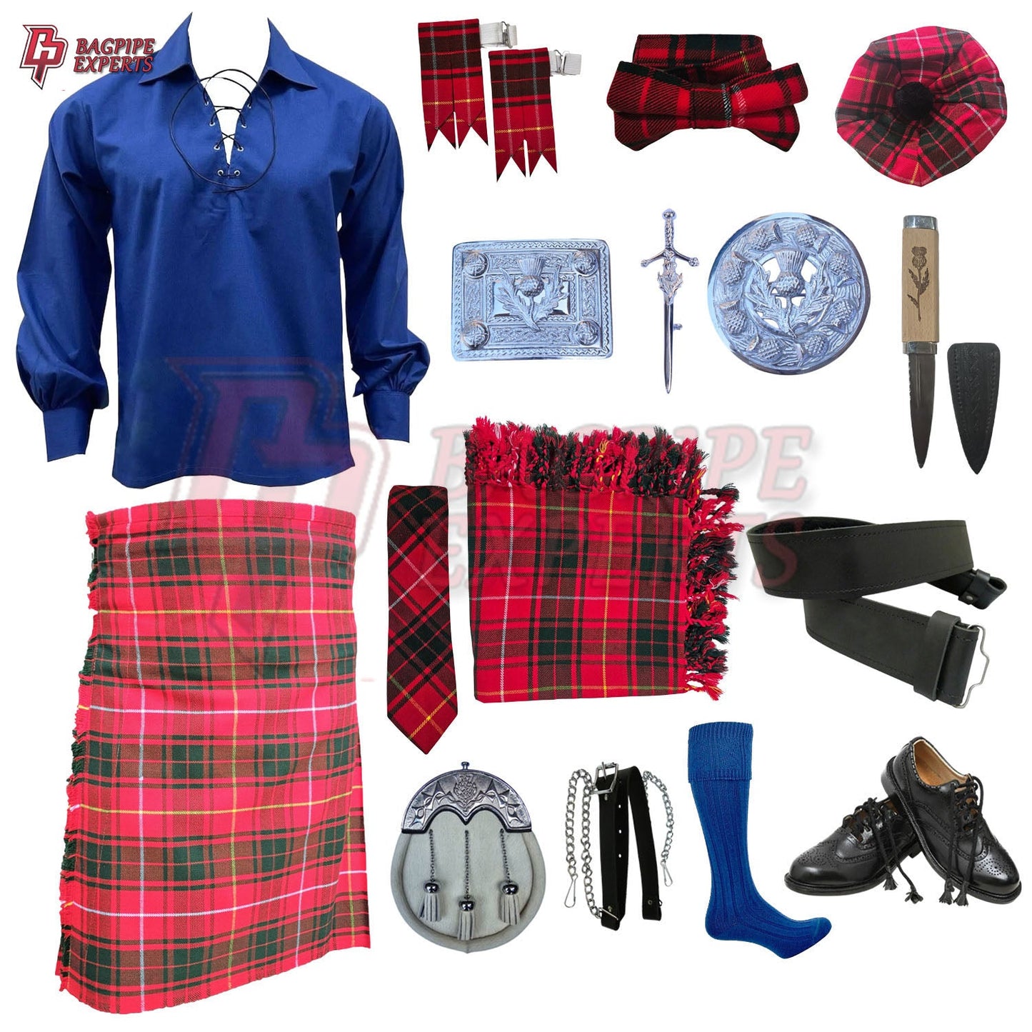 Bruce Modern Tartan Complete Highland Dress Set – Full Kilt Outfit with Accessories