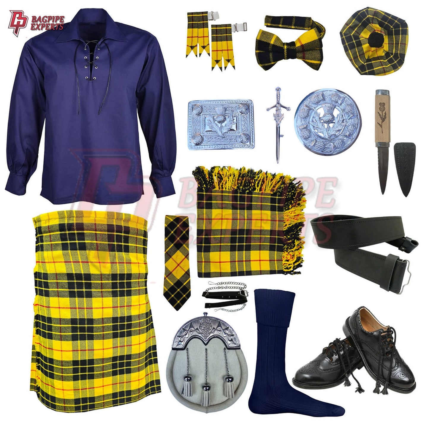 MacLeod of Lewis Tartan Complete Highland Dress Set – Full Scottish Kilt Outfit with Accessories