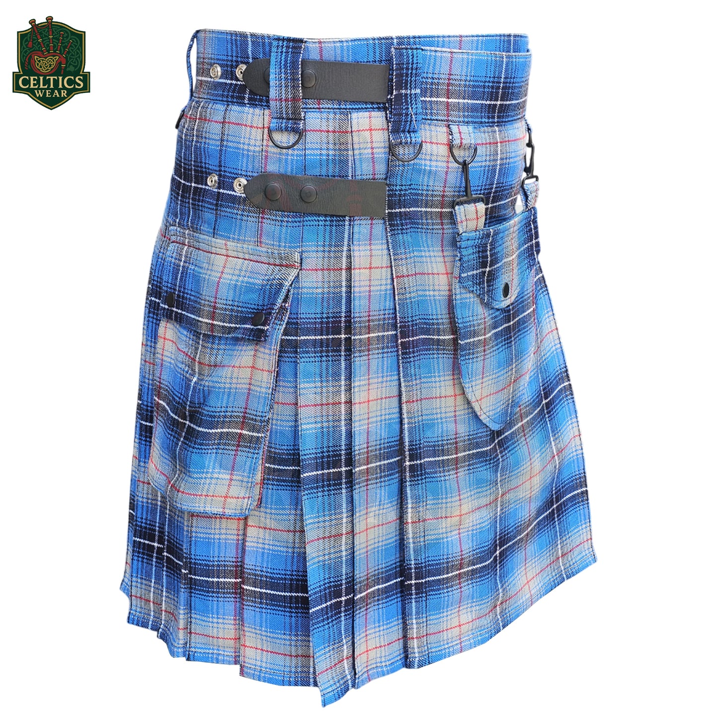 Blue Tartan Utility Kilt – Traditional Style Meets Modern Utility