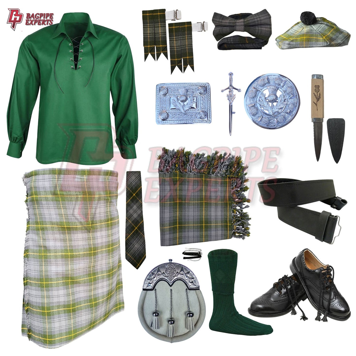 Gordon Weather Tartan Kilt Outfit | Full Highland Dress Set – Bagpipe Experts