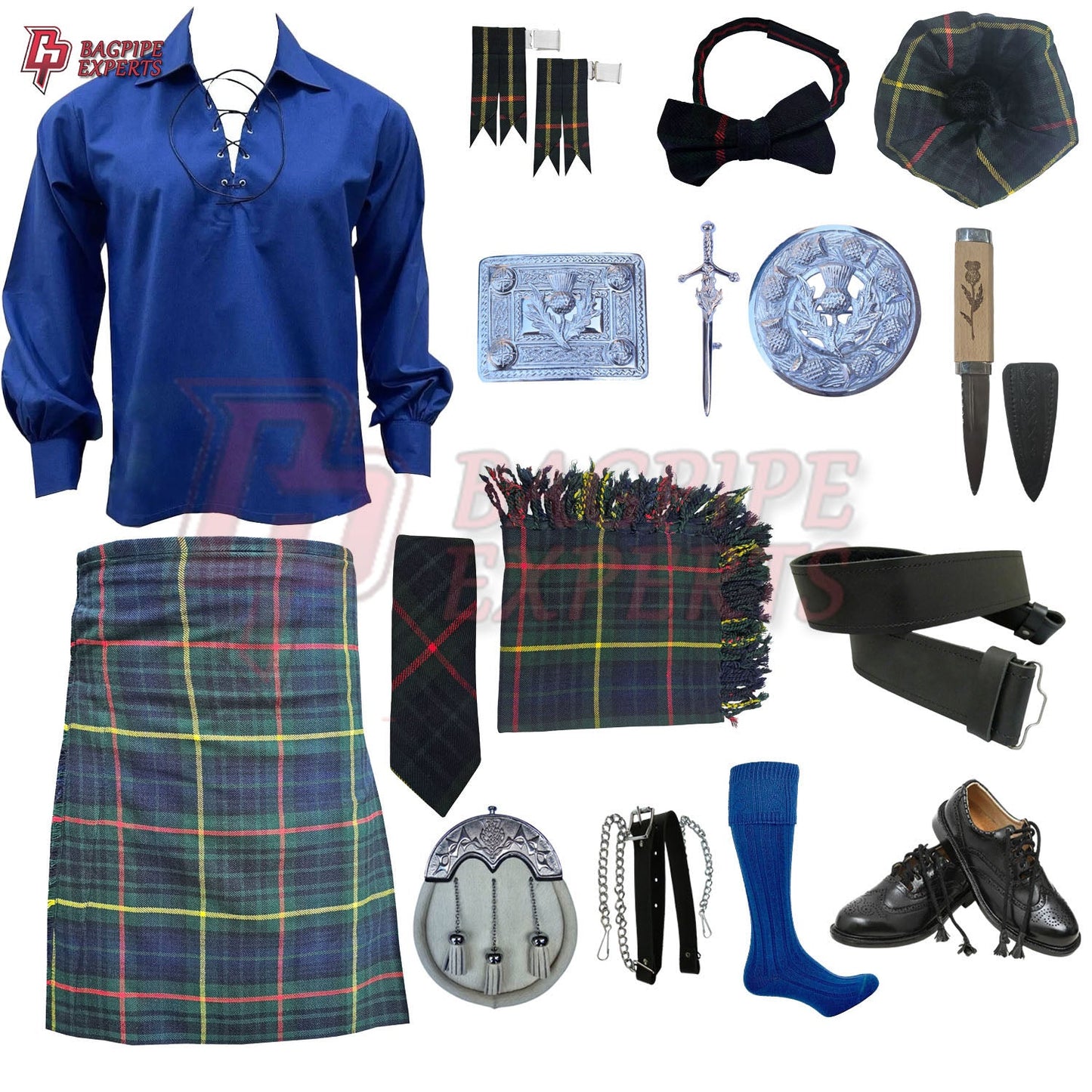 Hunting Stewart Tartan Kilt Outfit | Complete Highland Dress Set – Bagpipe Experts