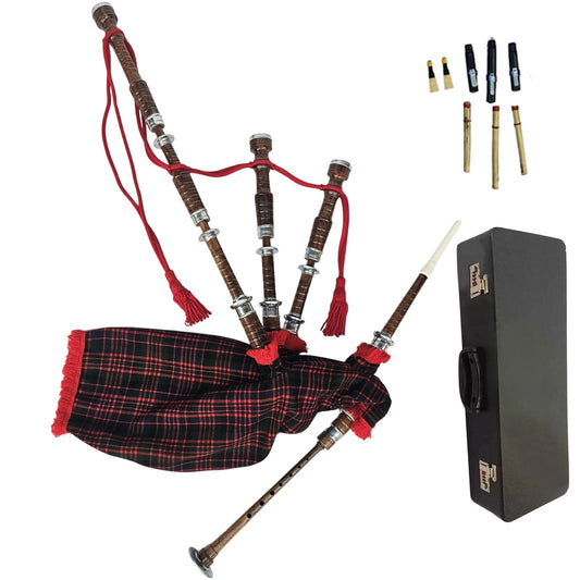 Great Highland Bagpipe – Natural Wood, MacDonald Tartan & Hard Case Included