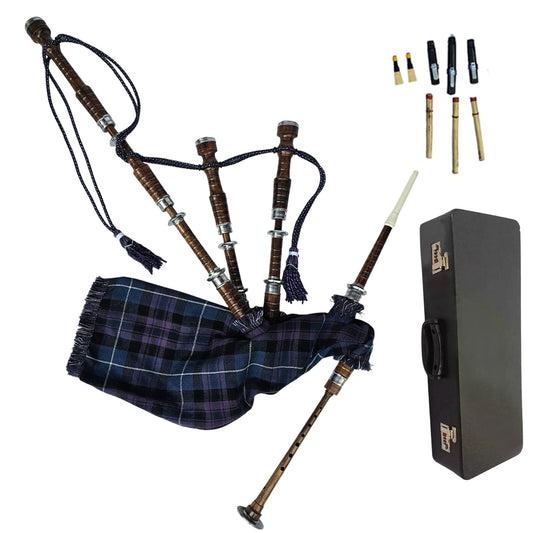 Great Highland Bagpipe – Natural Wood, Pride of Scotland  & Hard Case Included