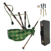 Great Highland Bagpipe – Natural Wood, Irish Green Tartan & Hard Case Included