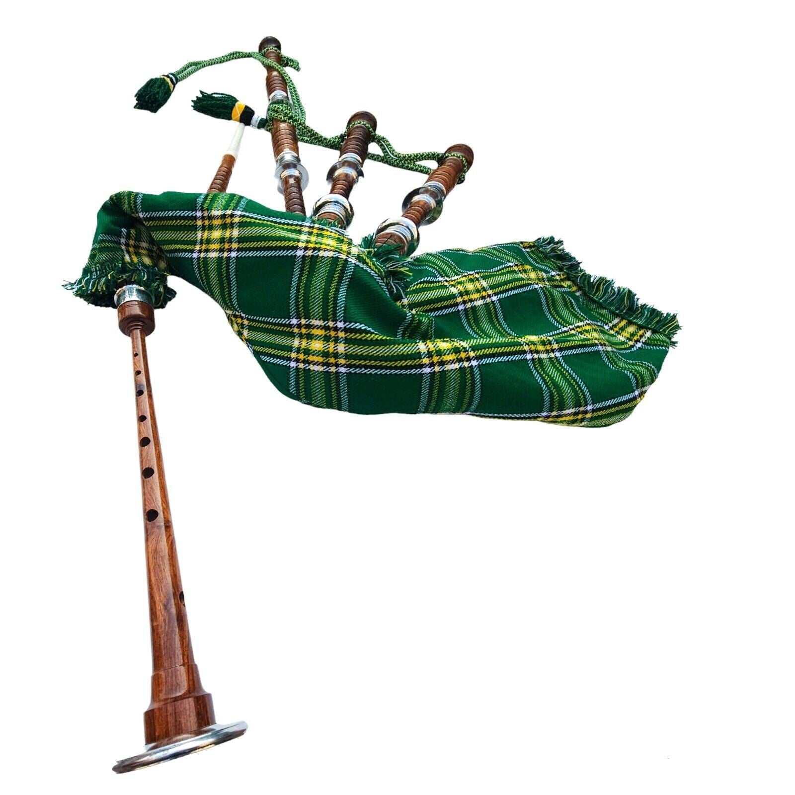 New Full Size Great Highland Scottish Bagpipes Full Silver Mounts Rosewood