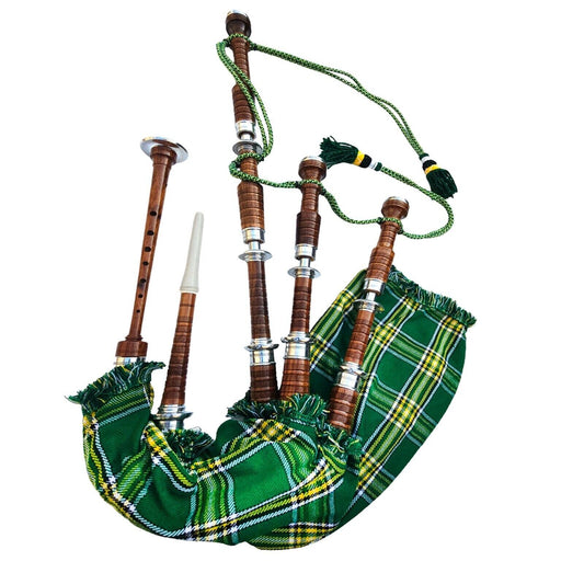 New Full Size Great Highland Scottish Bagpipes Full Silver Mounts Rosewood