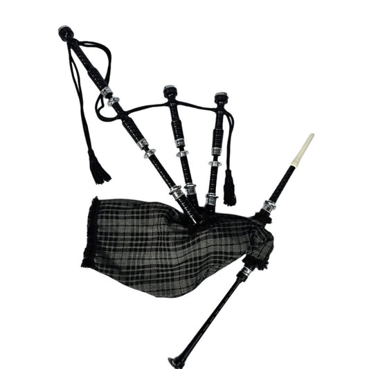 Great Highland Bagpipe – Grey Watch Tartan, Silver Mounts & Carry Bag Included