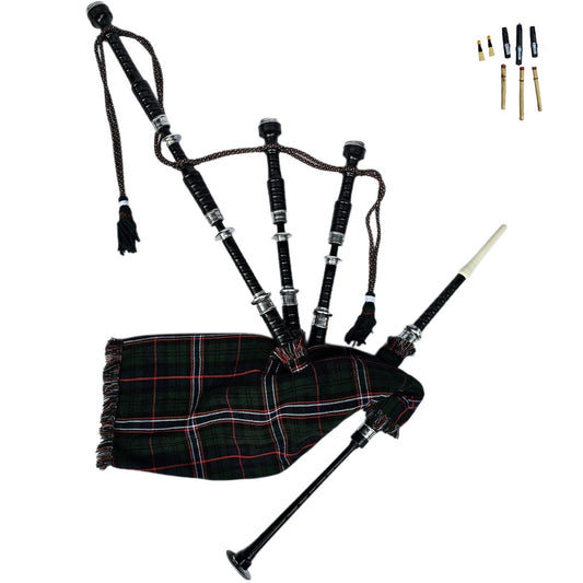 Great Highland Bagpipe – Silver Mounts, Scottish National & Hard Case Include