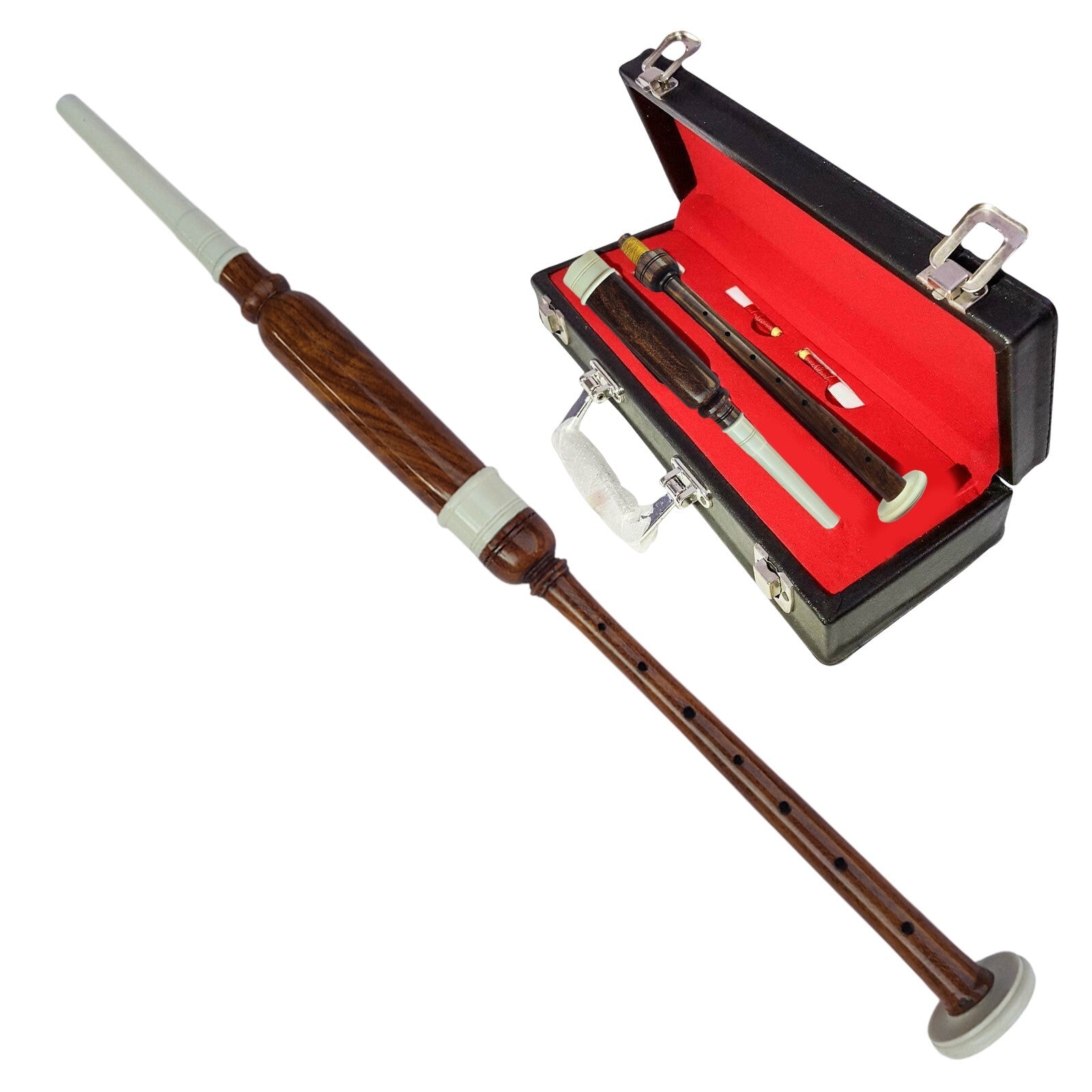 Scottish Practice Chanter + 2 Practice Reeds & Hard Case โ Bagpipe Starter Kit