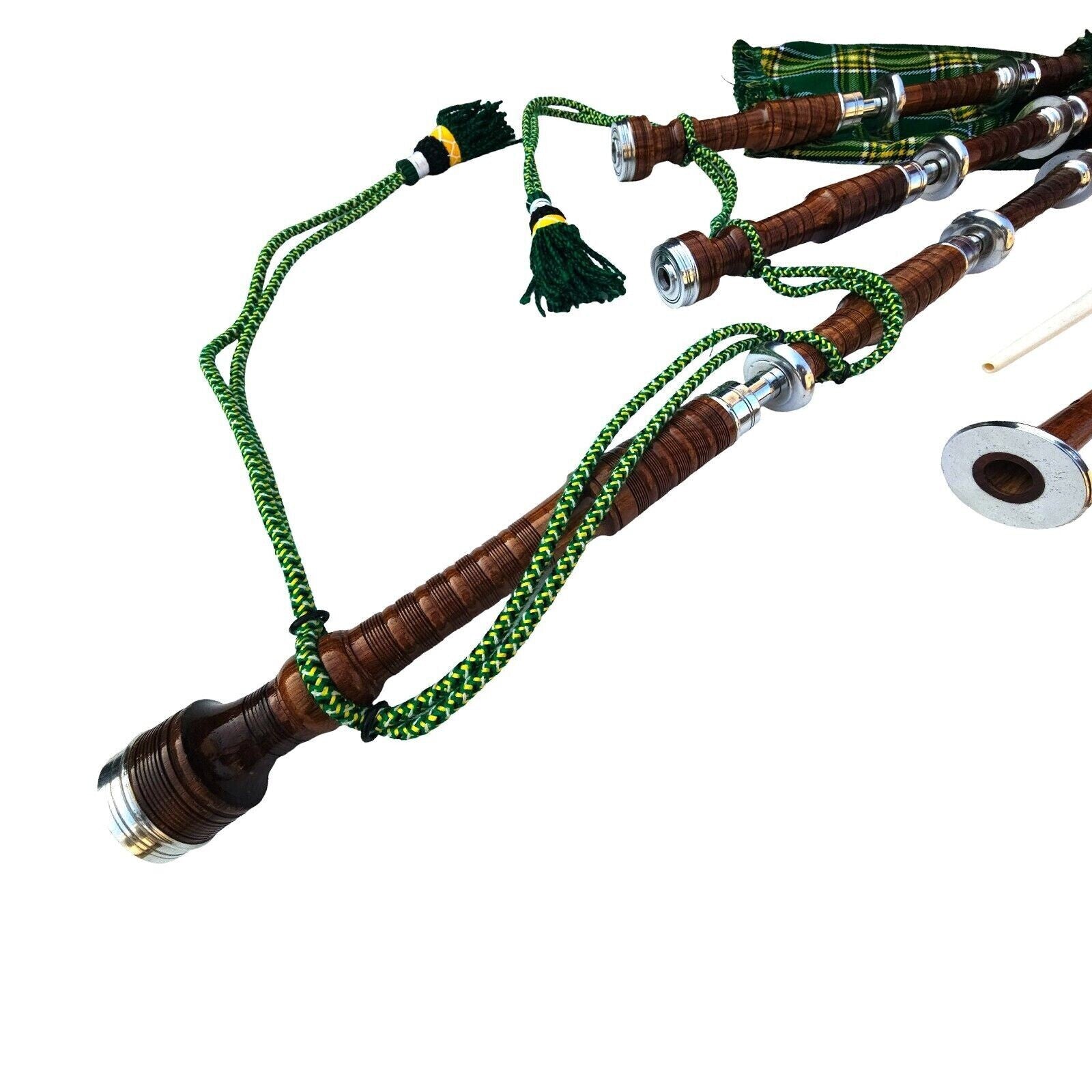 New Full Size Great Highland Scottish Bagpipes Full Silver Mounts Rosewood