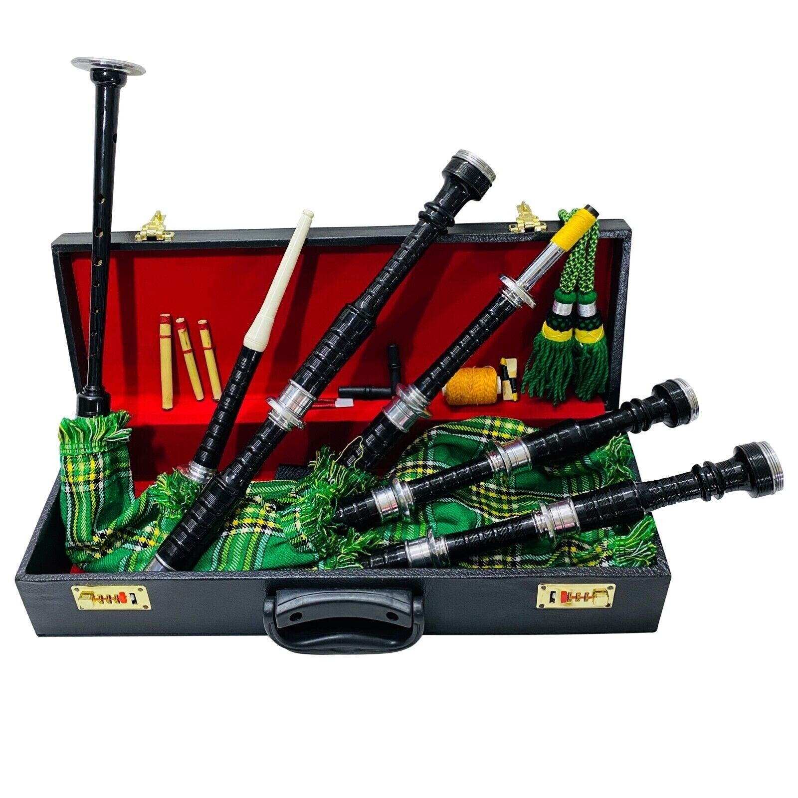 Great Highland Bagpipe Scottish Bagpipes Full Size Black Rosewood With Case