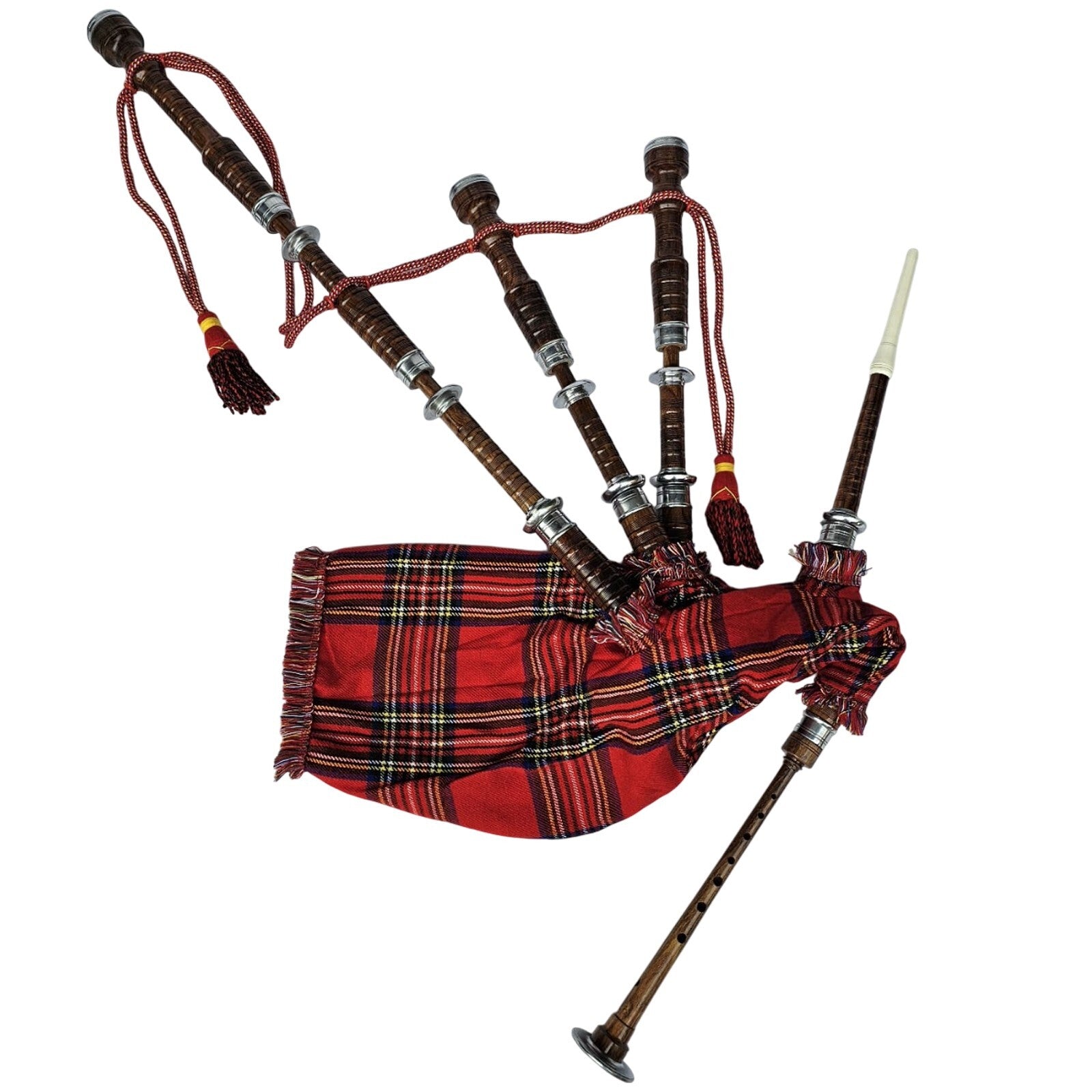 Great Highland Bagpipe – Natural Wood, Royal Stewart Tartan & Hard Case Included