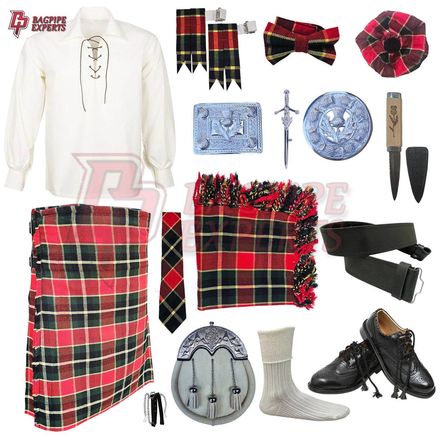 MacLachlan Tartan Complete Highland Dress Set – Full Kilt Outfit with Accessories