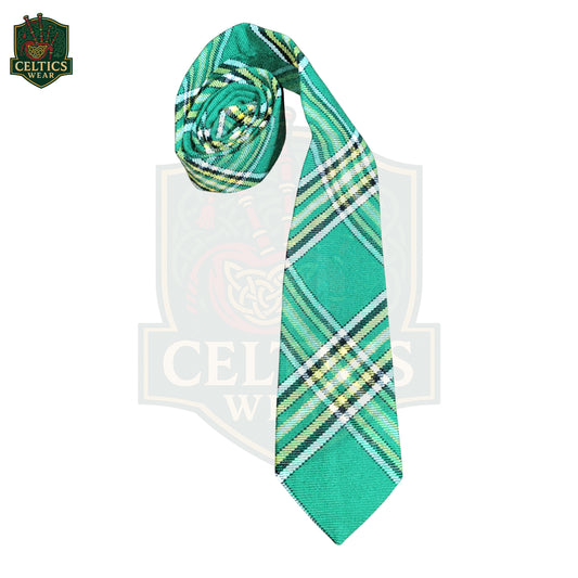 Irish Green Tartan Neck Tie – Classic Celtic Accent for Formal Wear - celticswear