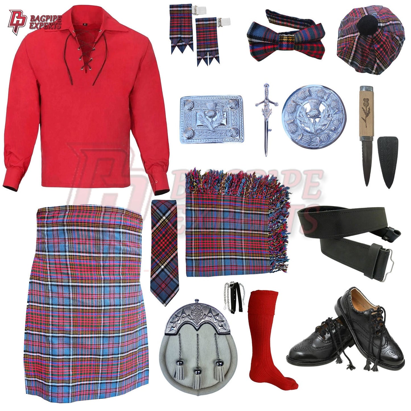 Anderson Modern Tartan Complete Highland Dress Set – Full Scottish Kilt Outfit