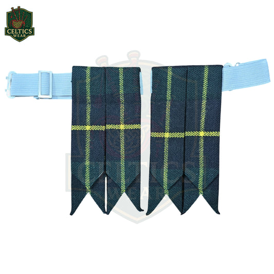 Hunting Wallace Tartan Kilt Flashes – Traditional Scottish Highland Wear Accessory - celticswear