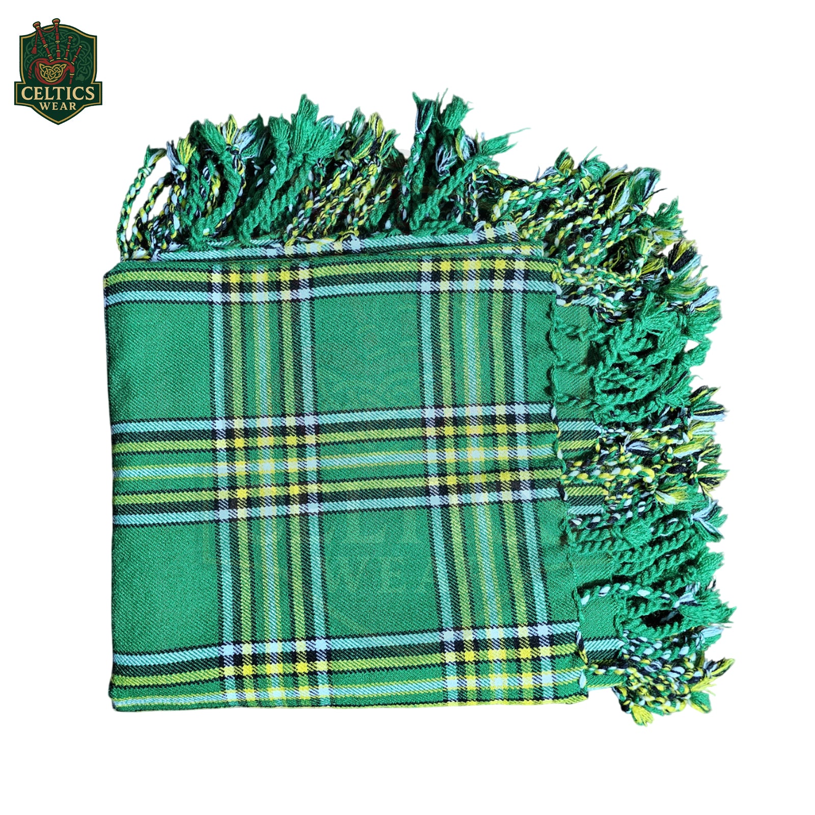 Irish Green Tartan Fly Plaid – Traditional Highland Drape for Formal Scottish Wear - celticswear