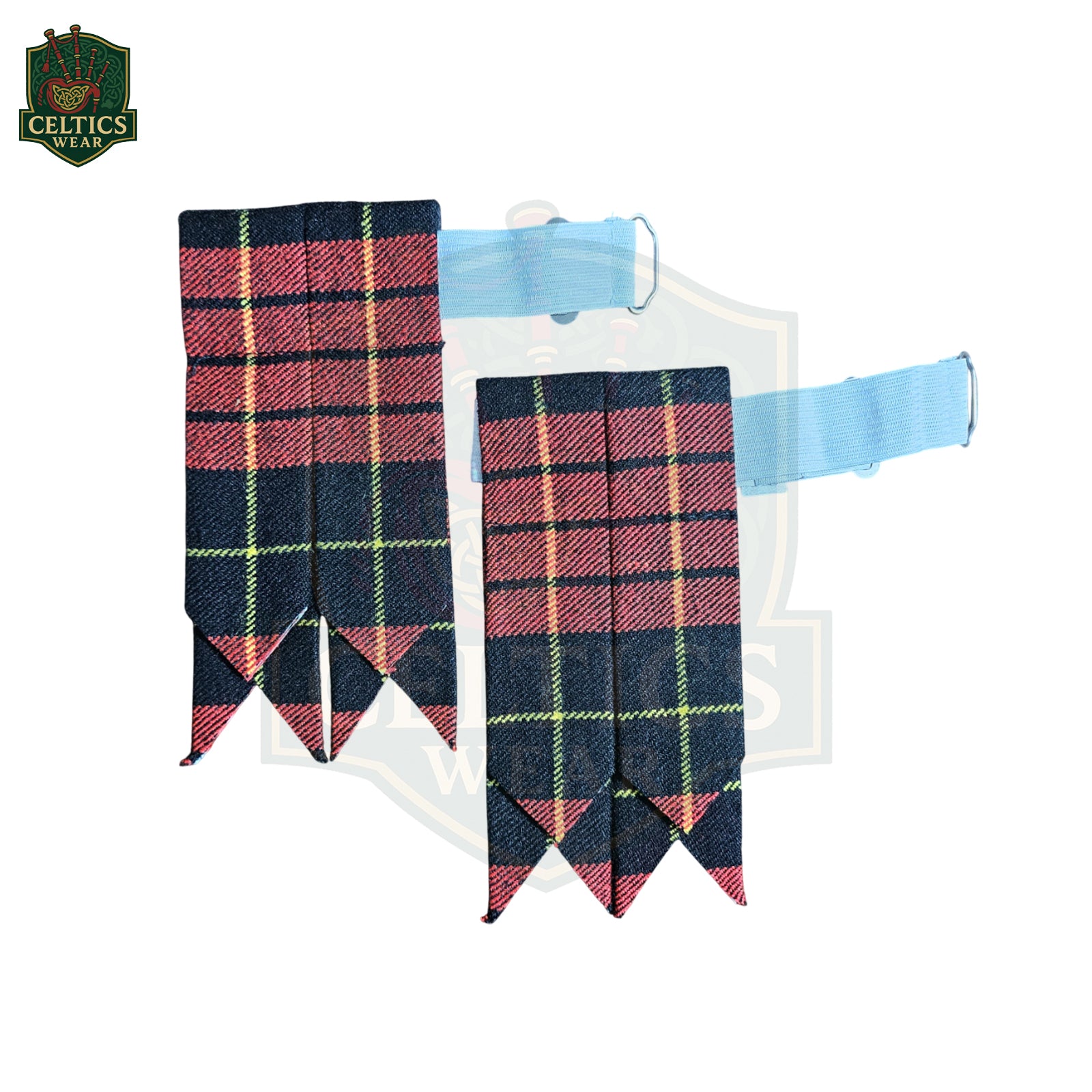 McQueen Modern Tartan Kilt Flashes – Traditional Sock Garters for Highland Dress - celticswear