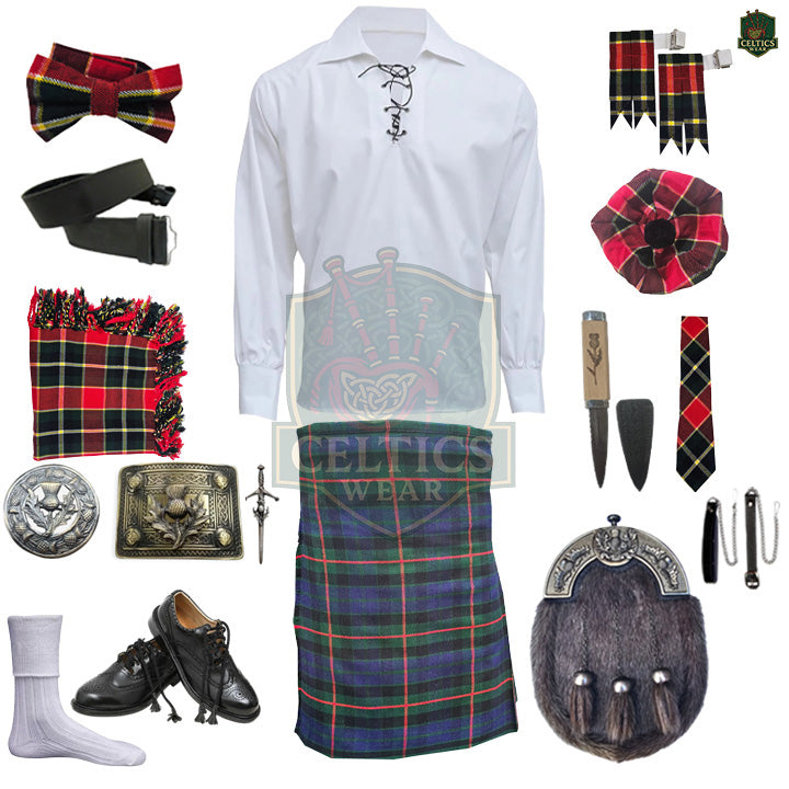 Gunn Modern Tartan Complete Highland Dress Set – Full Scottish Kilt Outfit with Accessories