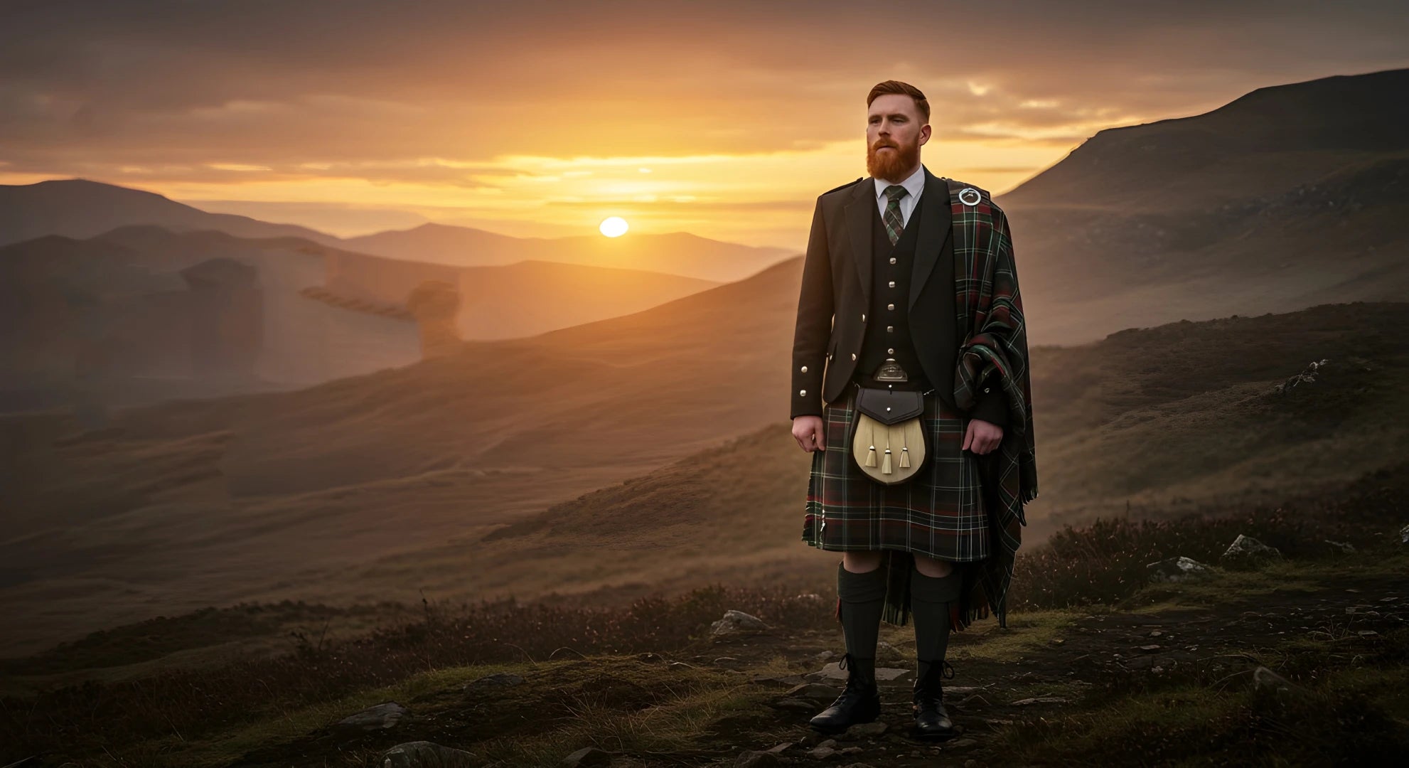 Highland Wears Scottish Dress