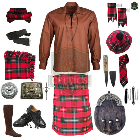 MacGregor Tartan Highland Dress Set | Full Kilt Outfit with Accessories – Bagpipe Experts