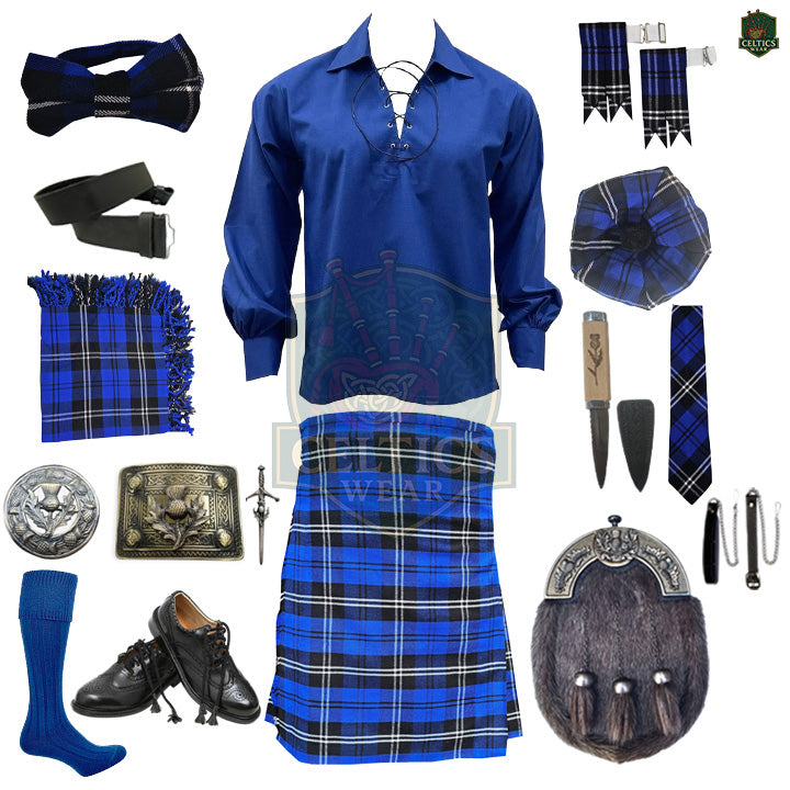 Ramsay Blue Tartan Complete Highland Dress Set – Full Traditional Scottish Kilt Outfit