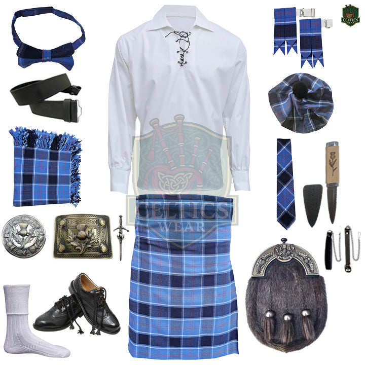 U.S. Navy Tartan Complete Highland Dress Set – Full Scottish Kilt Outfit with Accessories