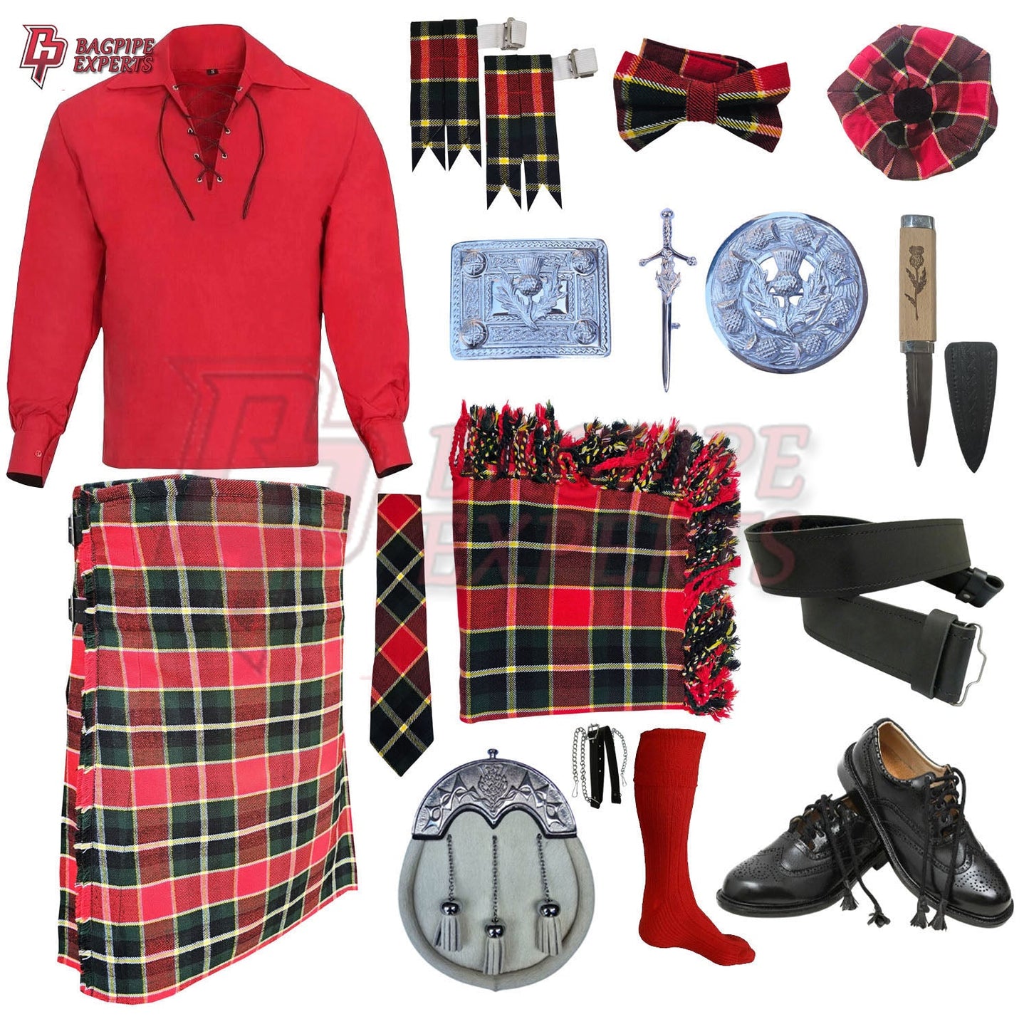 MacLachlan Tartan Complete Highland Dress Set – Full Kilt Outfit with Accessories