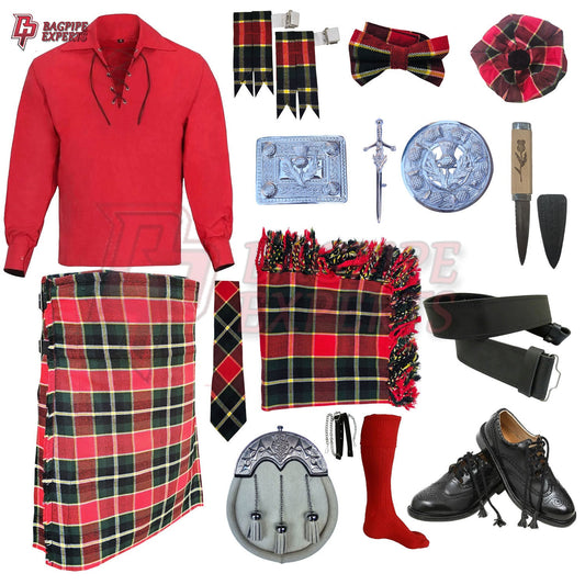 MacLachlan Tartan Complete Highland Dress Set – Full Kilt Outfit with Accessories