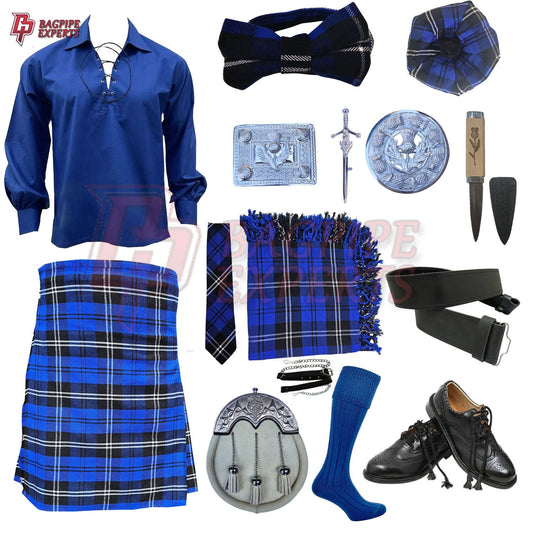 Ramsay Blue Tartan Complete Highland Dress Set – Full Traditional Scottish Kilt Outfit