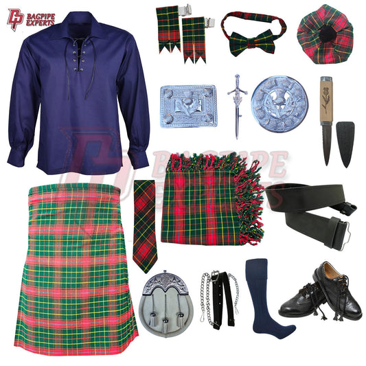 Burnett Modern Tartan Complete Highland Dress Set – Full Scottish Kilt Outfit with Accessories
