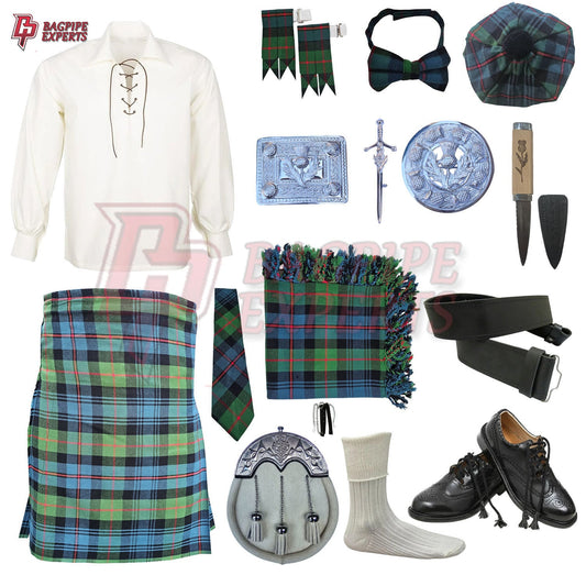 Gunn Ancient Tartan Complete Highland Dress Set – Full Scottish Kilt Outfit with Accessories
