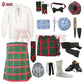 Burnett Modern Tartan Complete Highland Dress Set – Full Scottish Kilt Outfit with Accessories