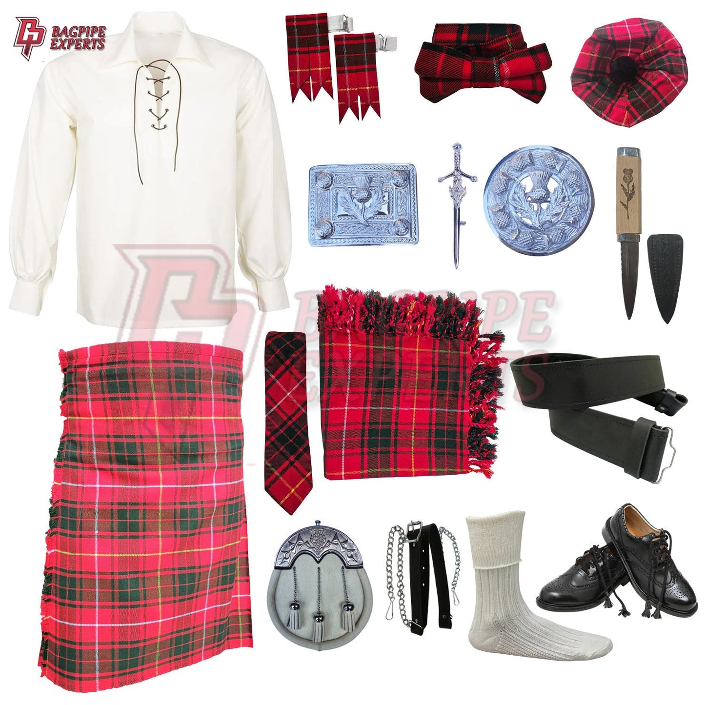 Bruce Modern Tartan Complete Highland Dress Set – Full Kilt Outfit with Accessories