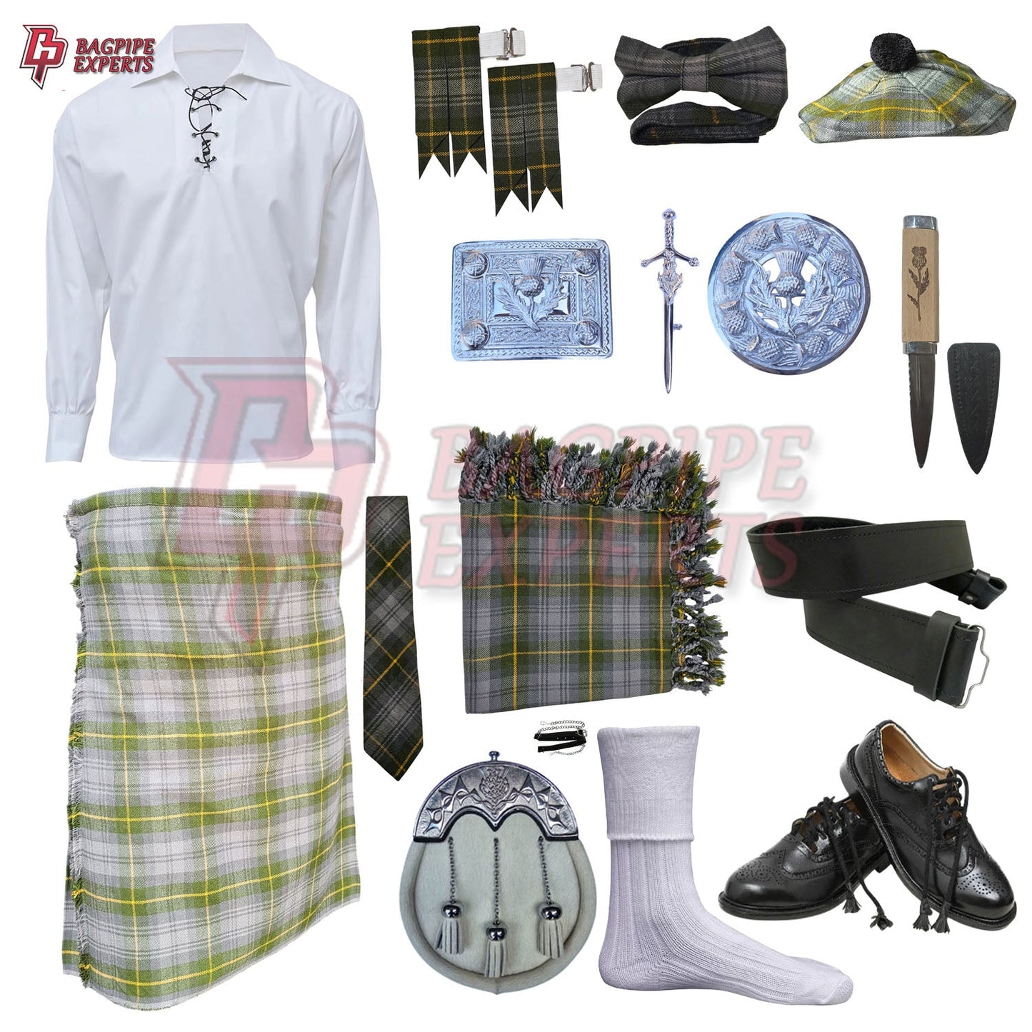 Gordon Weather Tartan Kilt Outfit | Full Highland Dress Set – Bagpipe Experts